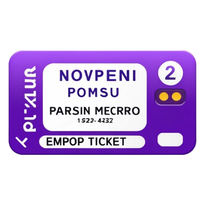 Parisien metro purple ticket  sticker