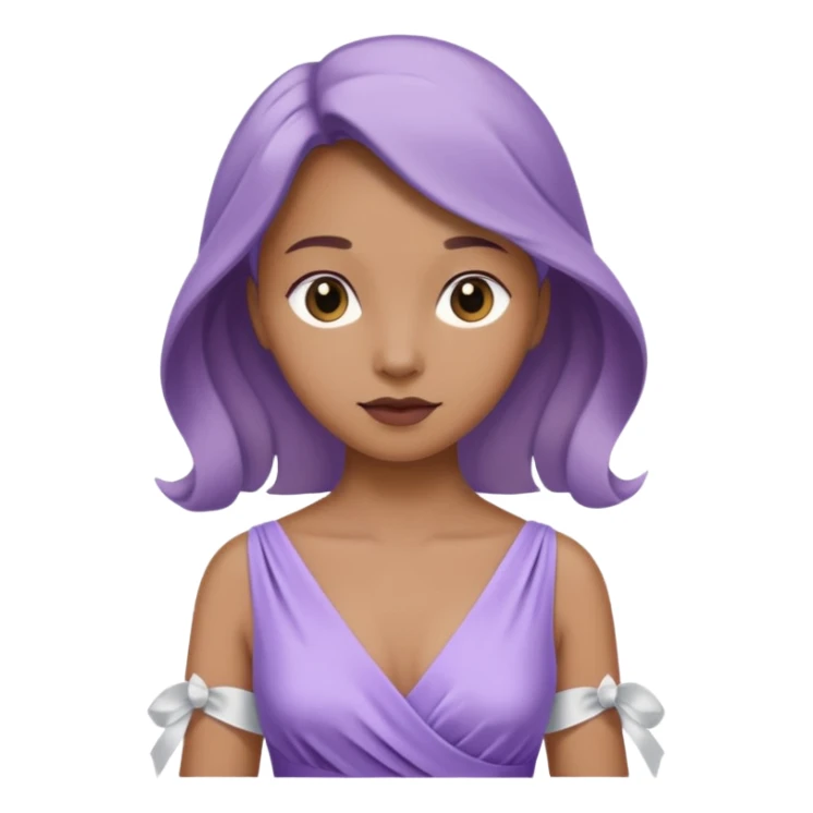 soft purple dress white ribbon sticker