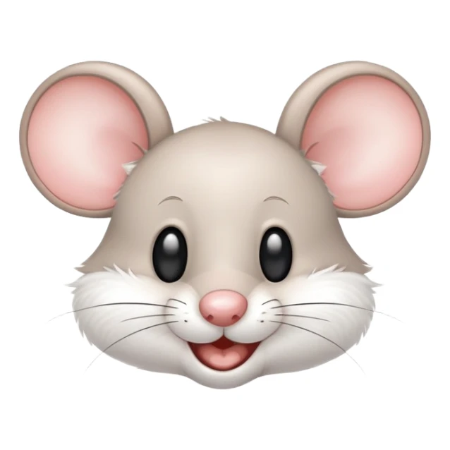 cartoon mouse with big round ears and a happy face sticker