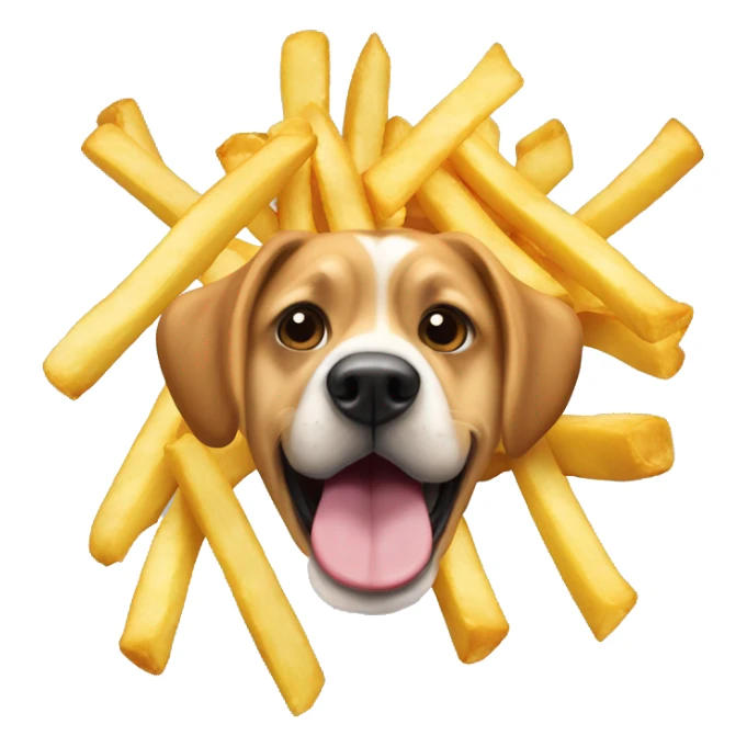 une chien qui mange des frites sticker