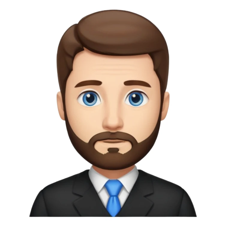 Man lawyer with blue eyes and short brown hair y barba sticker