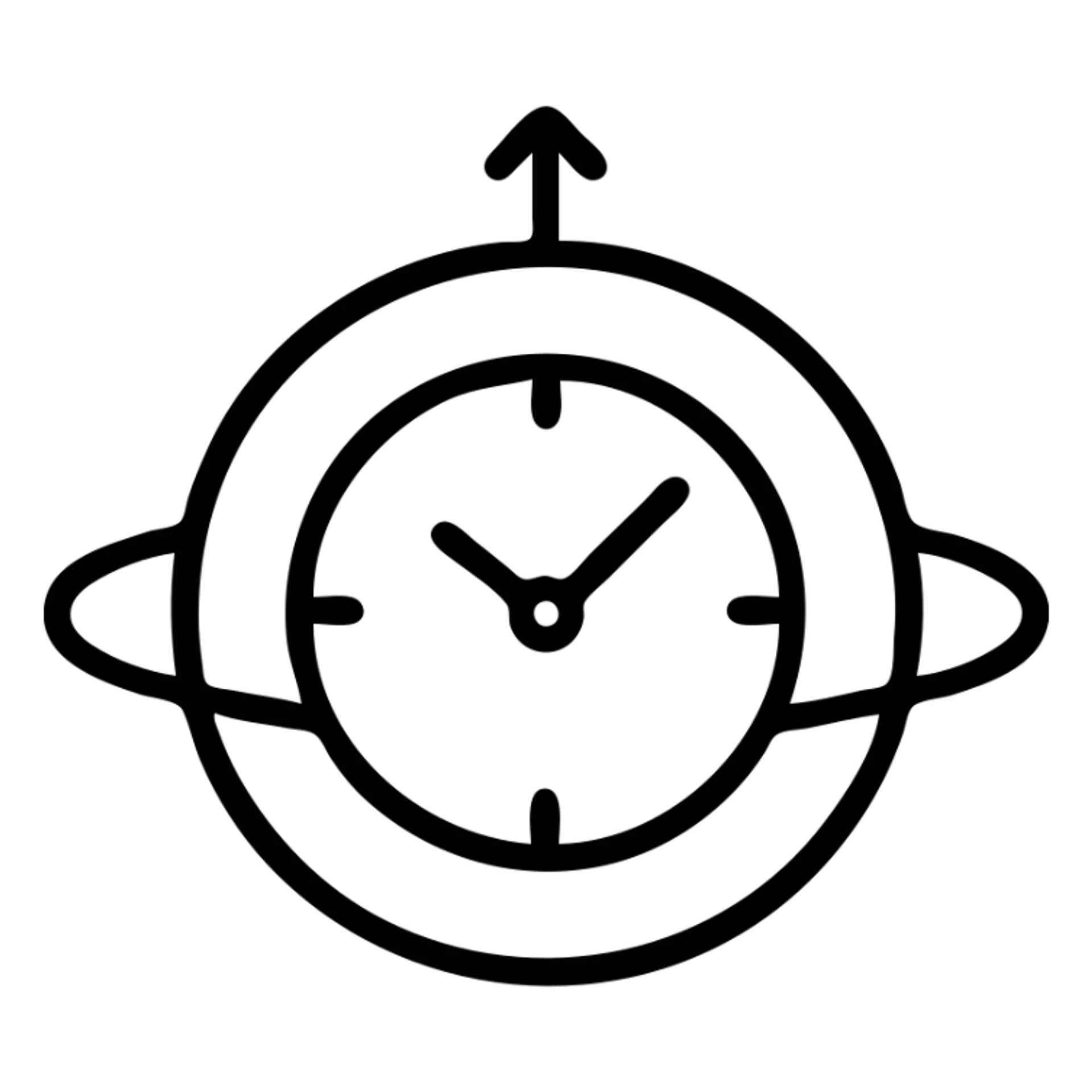 Planet Neptune with a clock inside of it sticker