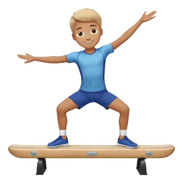 balance beam with a boy balancing on top flipping emoji sticker