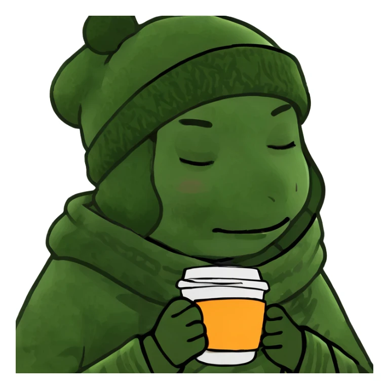 girl inside a blanket sipping coffee eyes closed sticker