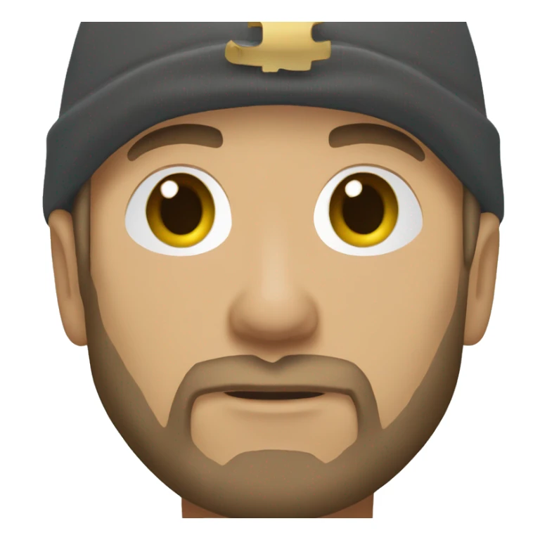 Eminem with a short beard, hoodie and gold chain sticker