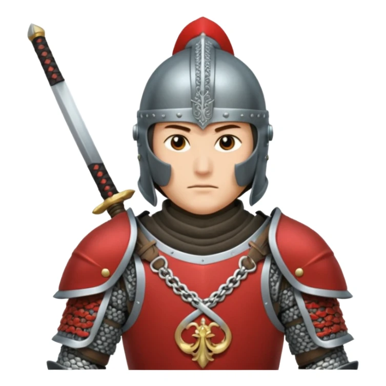 Armored noble with katana at side, kabuto helmet, stern posture. sticker