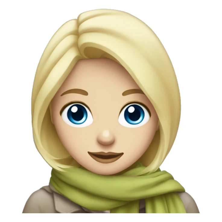 Blonde girl blue eyes with scarf on sticker