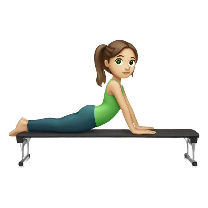 girl with brown hair green eyes doing pilates sticker