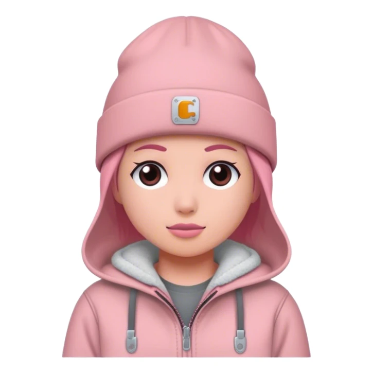 Shape of Carhartt beanie dusty pink color sticker