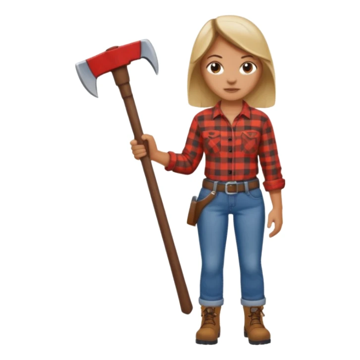woodcutting woman sticker