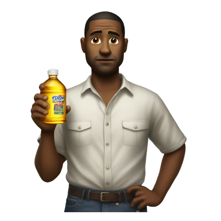 American holding oil photorealistic serious sticker