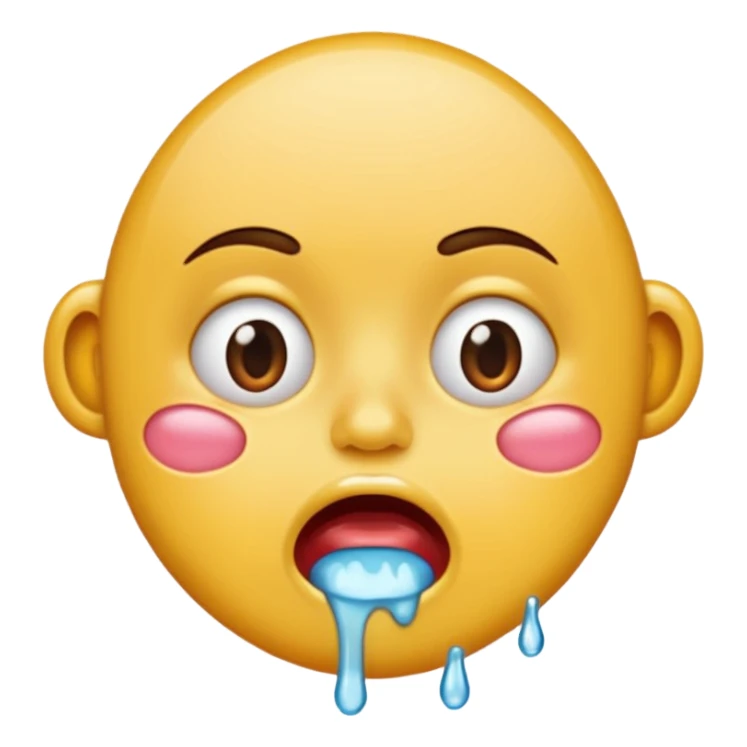 drooling saliva and spit dripping out of mouth only sticker