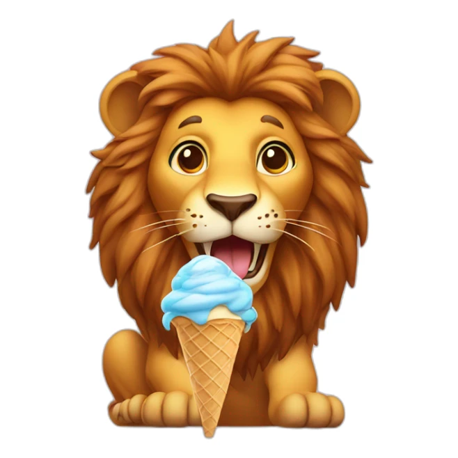 lion with ice cream  sticker