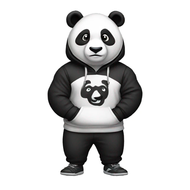 panda wearing wrestling hoodie sticker