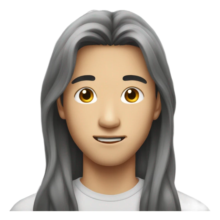 Teenage asian man with long hair sticker