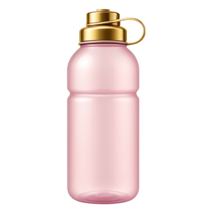 very light pink water bottle with gold lid  sticker