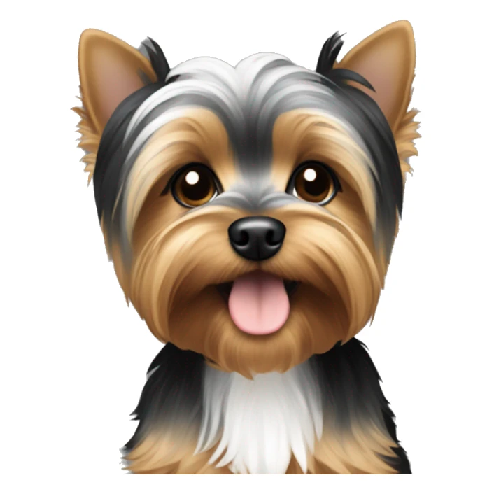 yorkie puppy black and white mostly white sticker