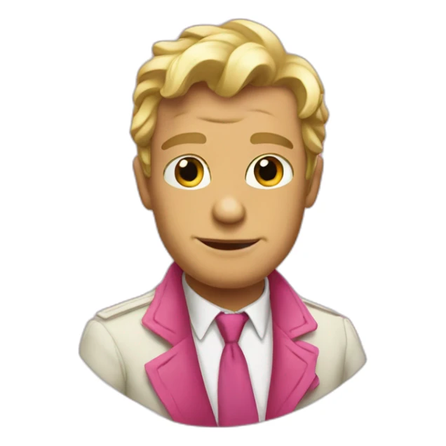 pepe with blonde hair andpinkcoat sticker