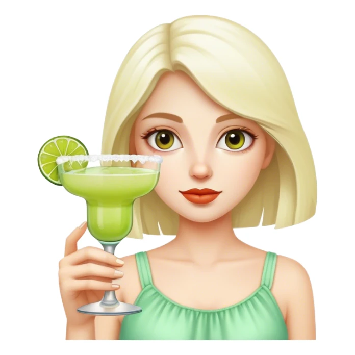Pale girl drinking a margarita  sticker