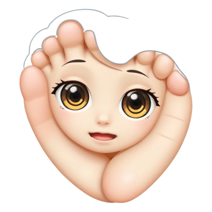 A foot With Anime Eyes in Chibi Sticker style sticker