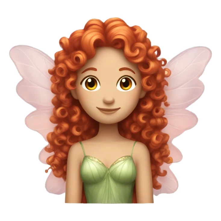 red curly haired fairy queen with wings sticker