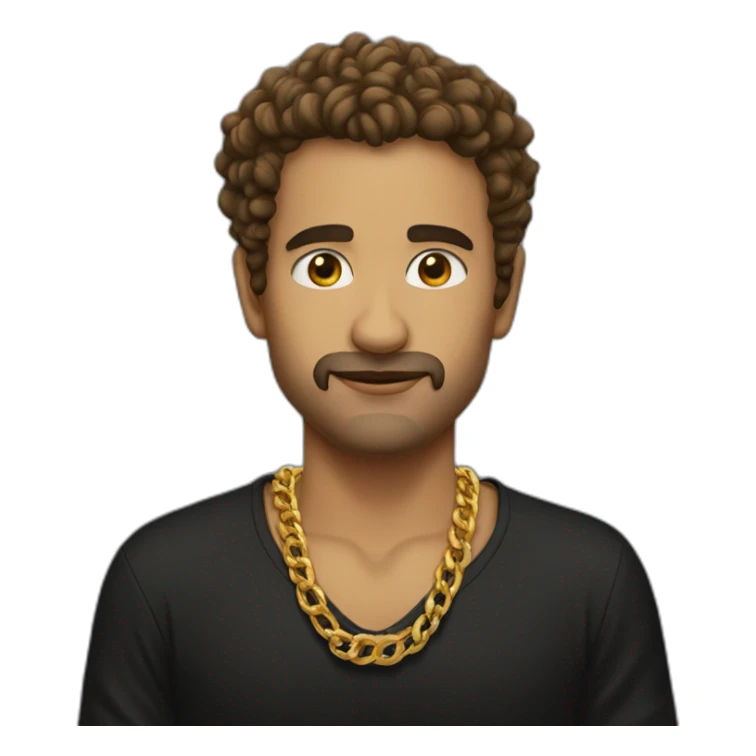 Morgenshtern wearing gold chain and black shirt sticker