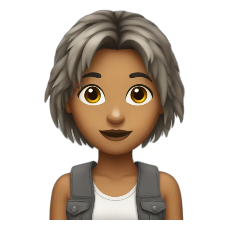 girl mixed with a racoon sticker