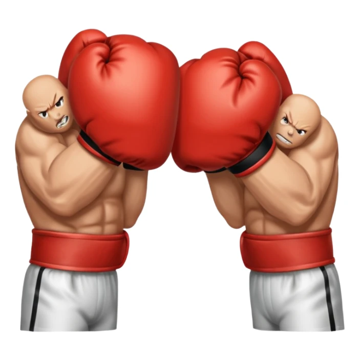 a sideways view of two sets of hands boxing sticker