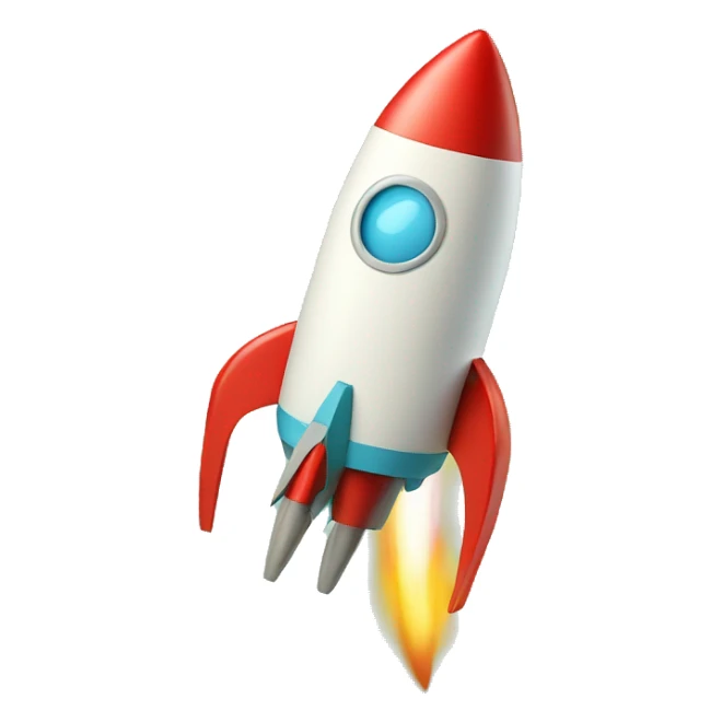 Rocket and an envelope with turkose #00bab3 color sticker