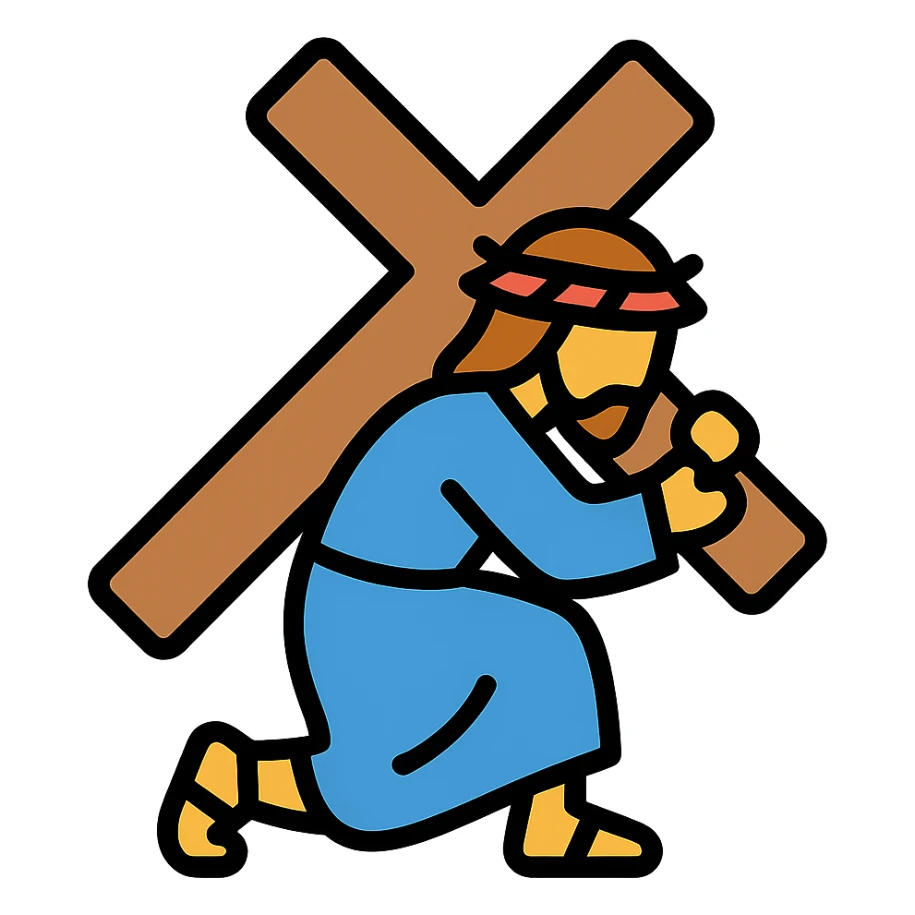 Jesus carrying the cross icon sticker
