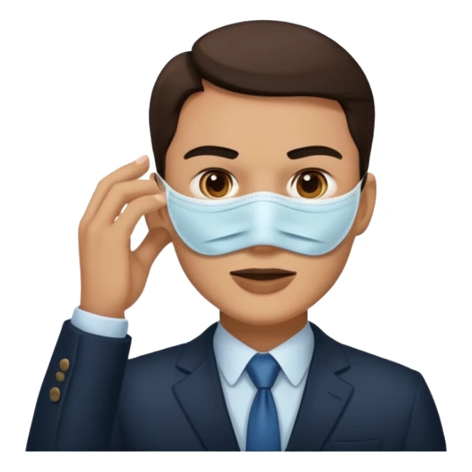 A business leader removing his mask (like Anonymous) indicating that he is revealing himself sticker