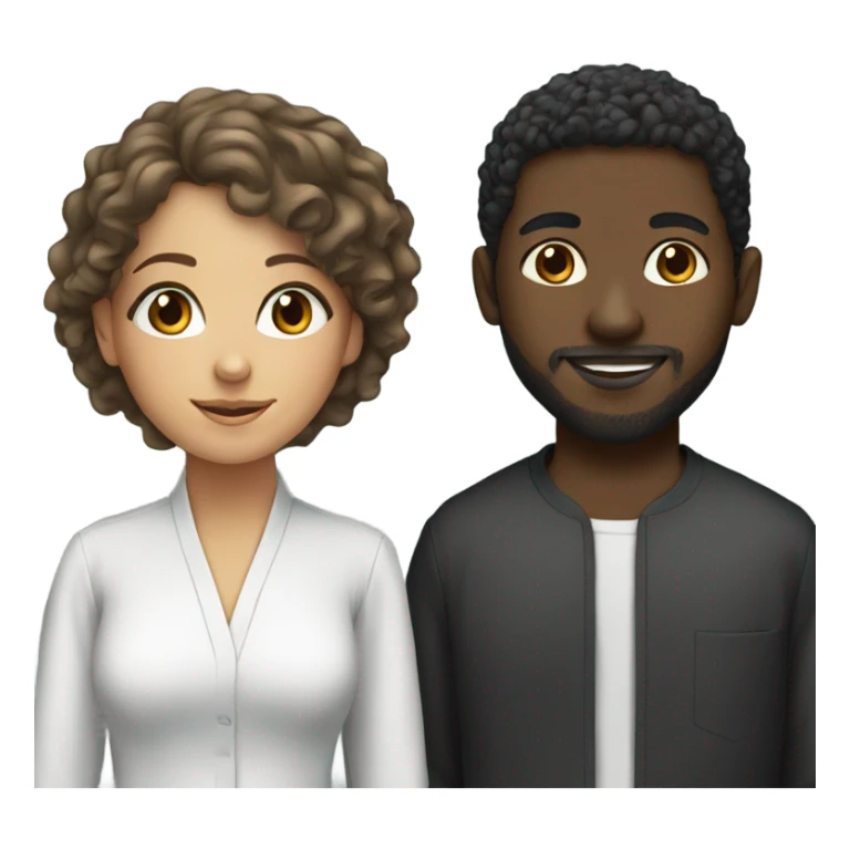 a muslim girl & a black guy with curly hair sticker