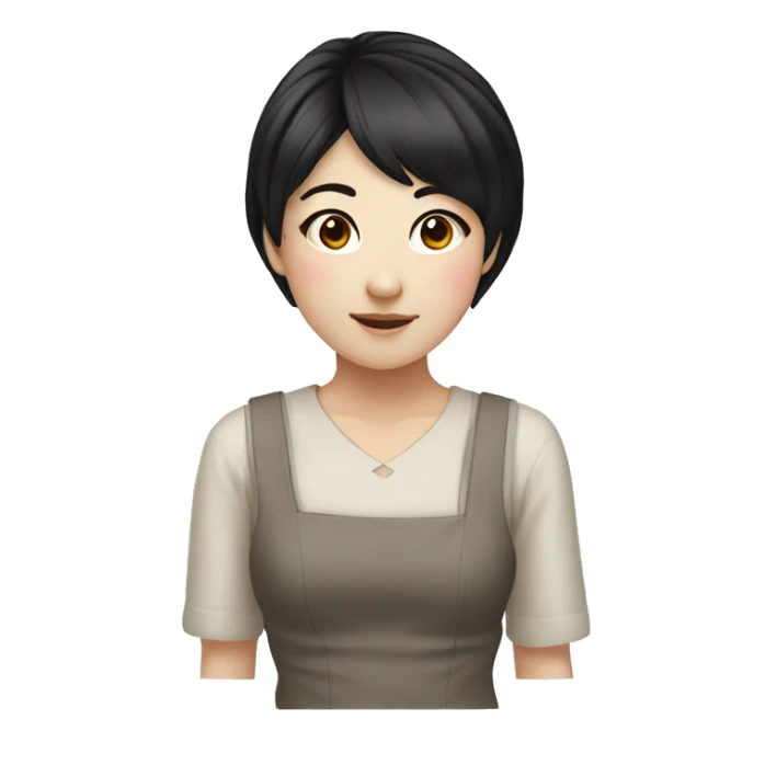 fermer korean girl short black hair sticker