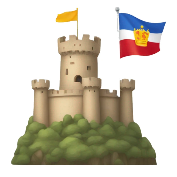 Bandera con un castillo y un leon sticker