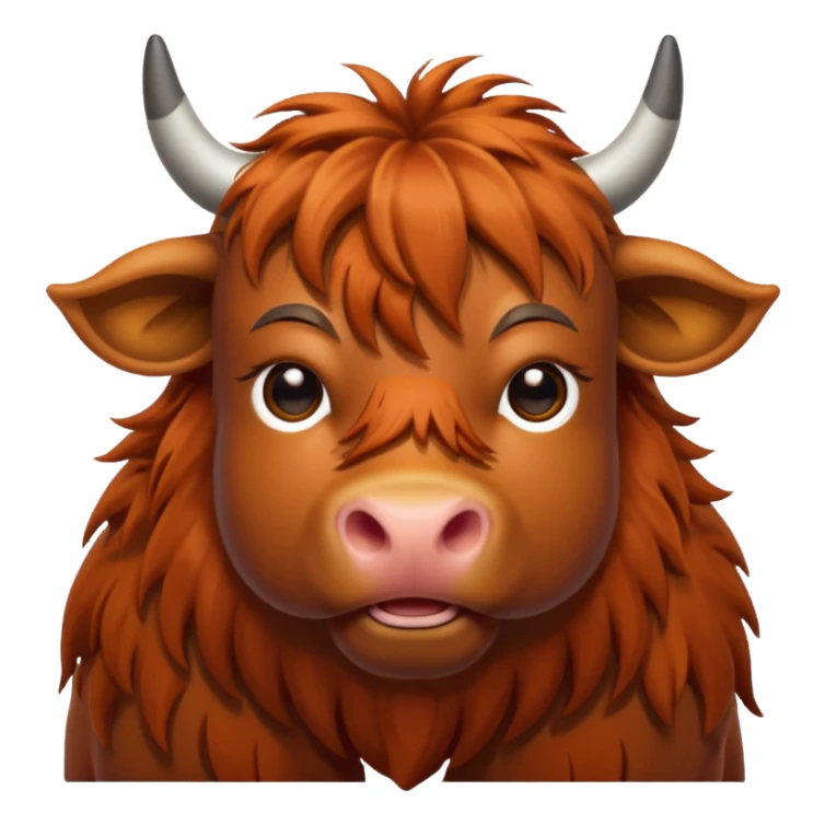 Vaca escocesa de las tierras altas donde no se le ven los ojos sticker