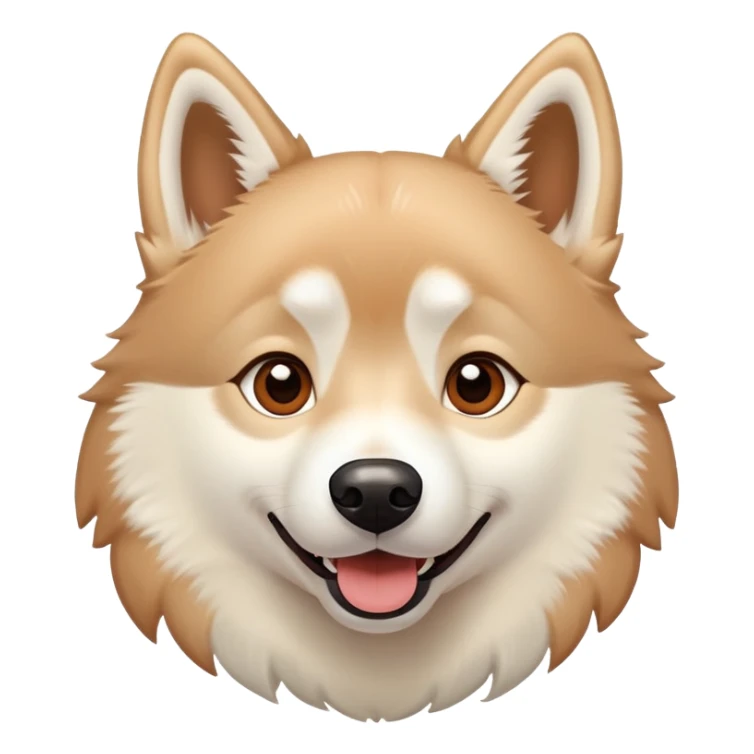 happy light cinnamon colored husky dog, pale tan sticker