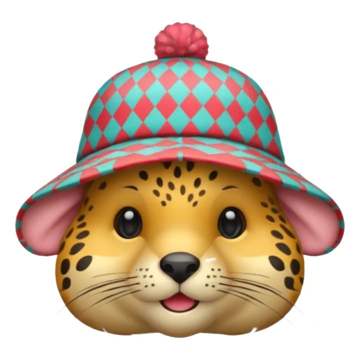 animal wearing patterned hat  sticker