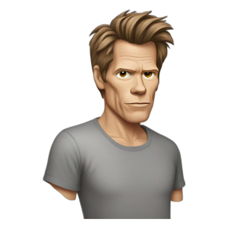 kevin-bacon cartoon wearing shirt sticker