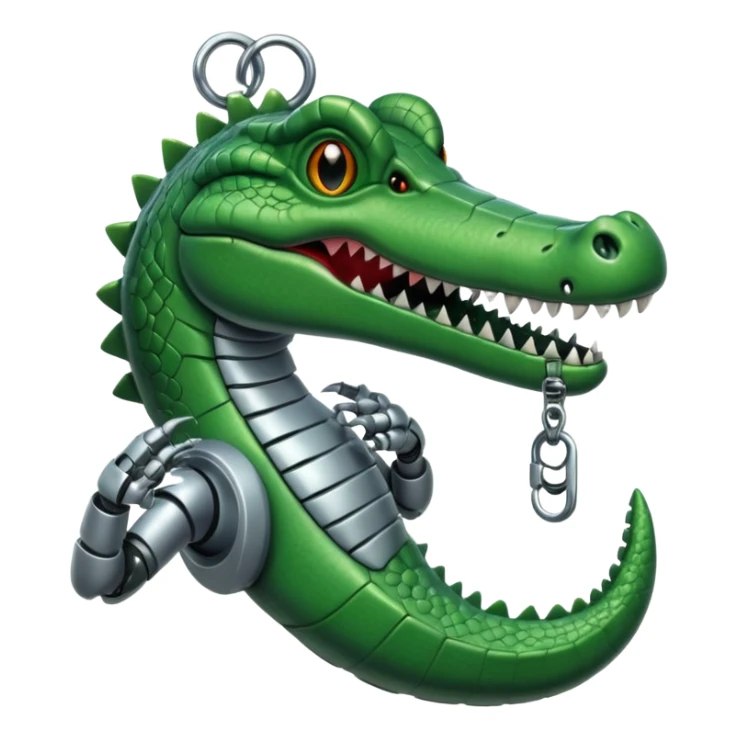crocodile with a robot hand hanging out of mouth sticker