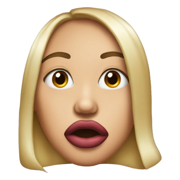 Baddie emoji with big lips sticker