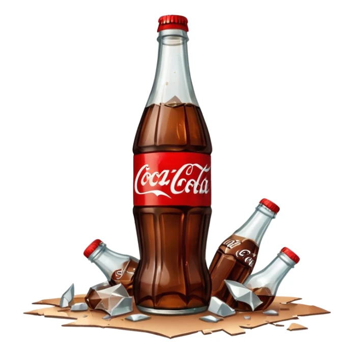 bottle of coca cola broken in the middle sticker