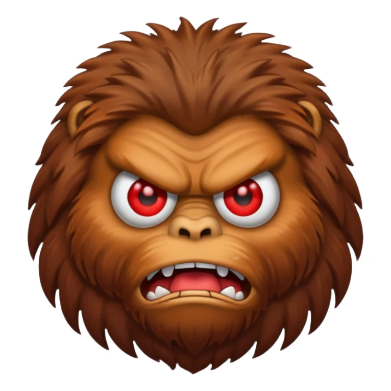 Create a scary emoji of Bigfoot sticker