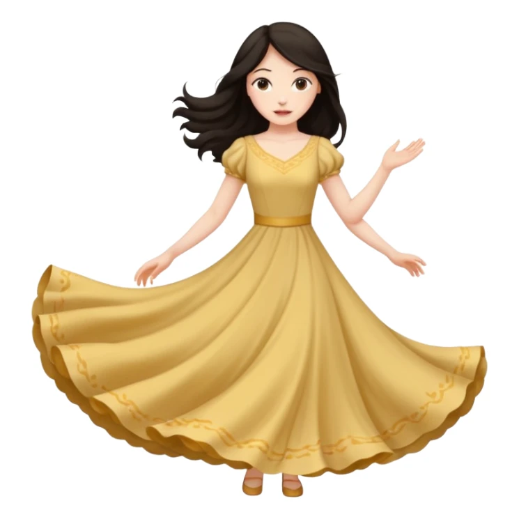 Long  Dark hair women twirling sticker