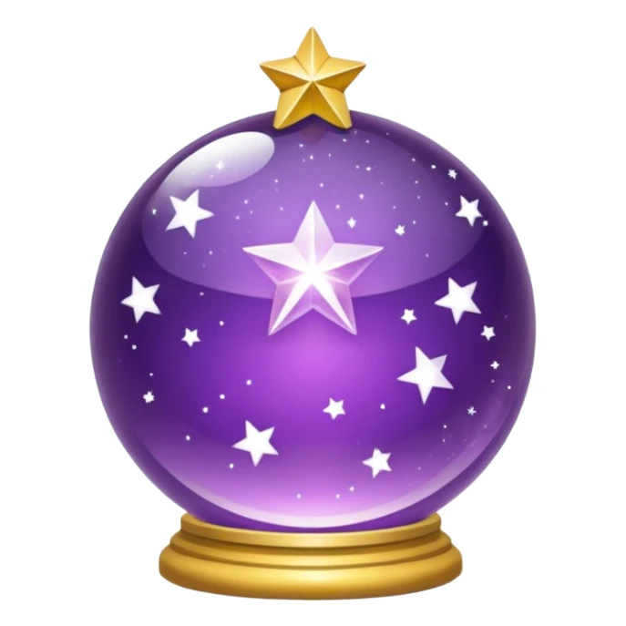 Bola de cristal roxa com estrela dourada brilhante dentro sticker