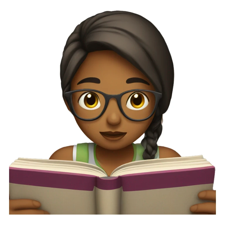 Girl reading a book sticker