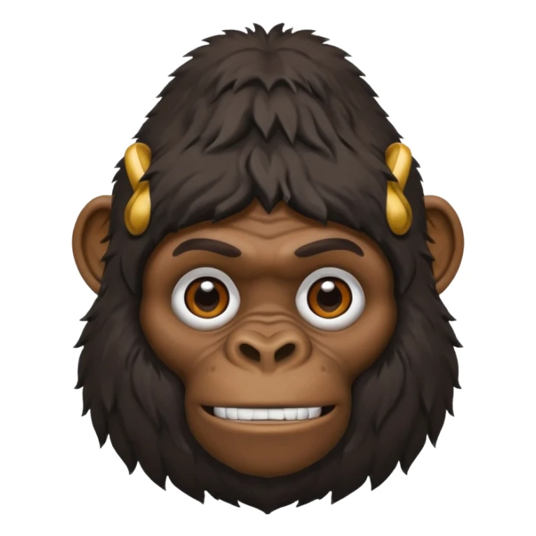 black men, with gorilla on his head sticker