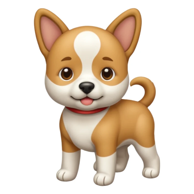 Un emoji de un perrito blanco no es de pelo largo sticker