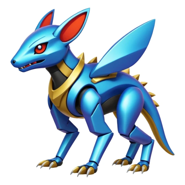  exotic modern cyber-Protogen-Fakémon-Pokémon-Vernid-creature sticker