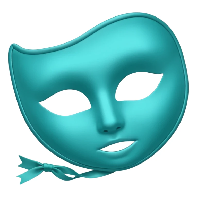 Sleeping mask of  turquoise color sticker