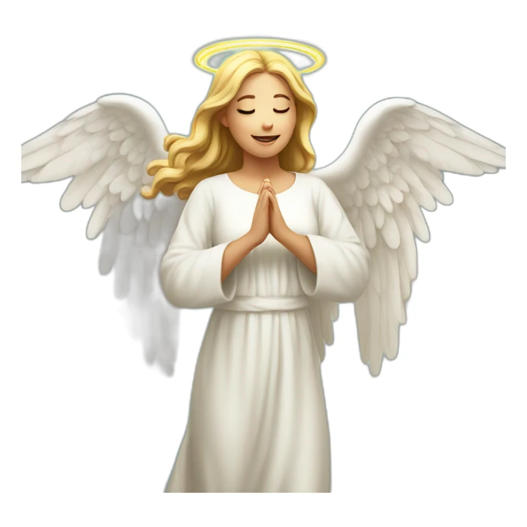 Female angel praising God in heaven sticker